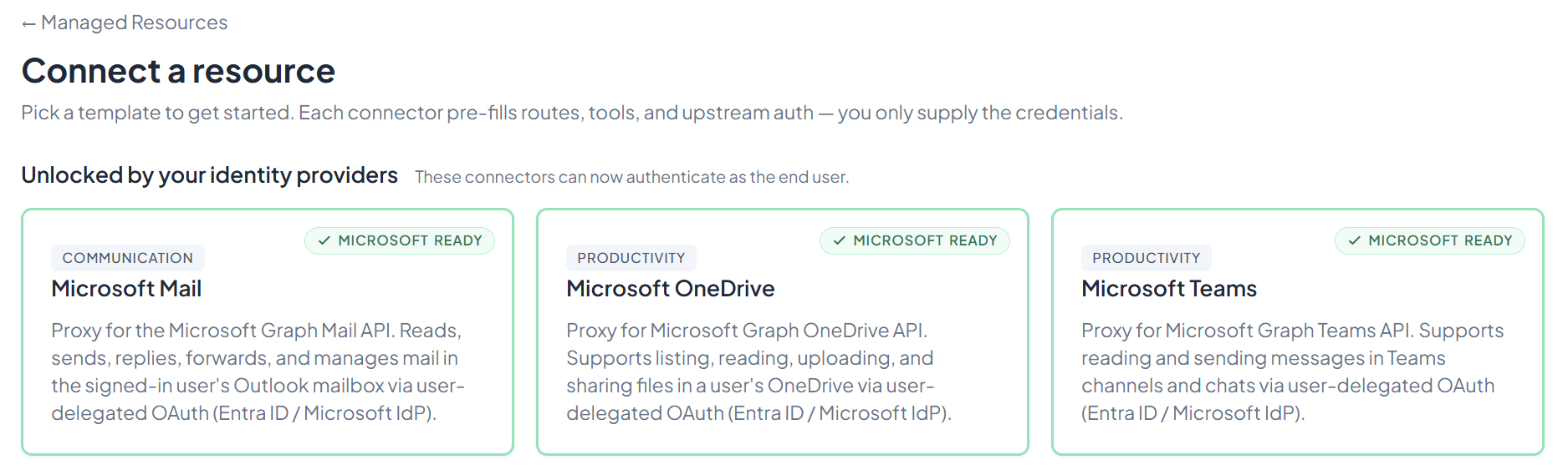 Connector list — Teams ready